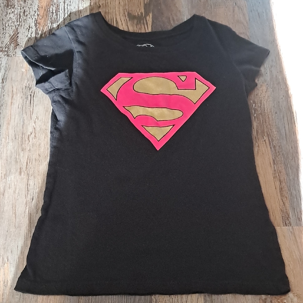 DC Comics Black T-Shirt with Silver Superman Logo